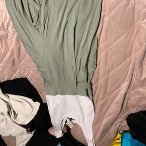 TAGS ON white and green pant suit romper